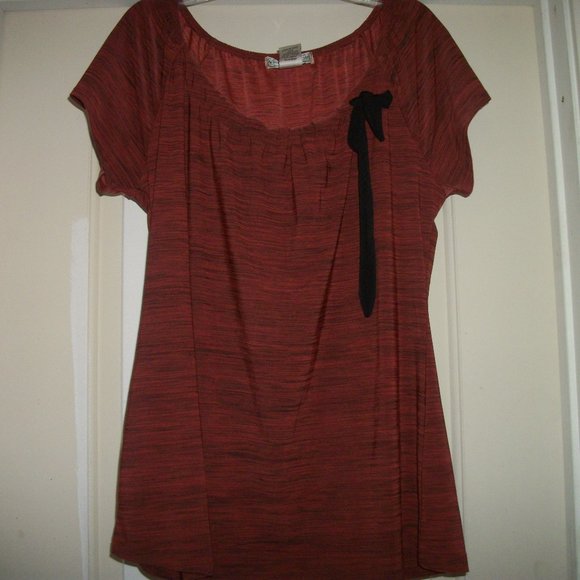 VINTAGE SUSIE NWT RUSTY BROWN BLK KNIT BL LG - Picture 2 of 3